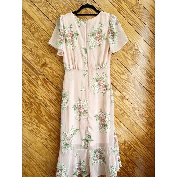 Emory Park Pink Floral Midi Dress - Picture 3 of 5